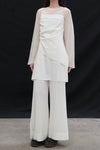 SWAYING 24 Early Spring Silk Suspender Skirt SW-SW25PS2L02-BAI White SW25PS2L02